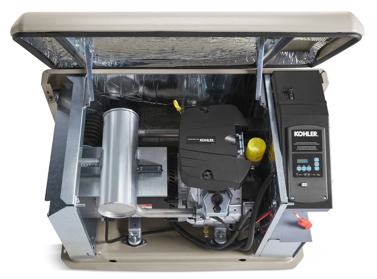 Kohler generator interior — overhead view