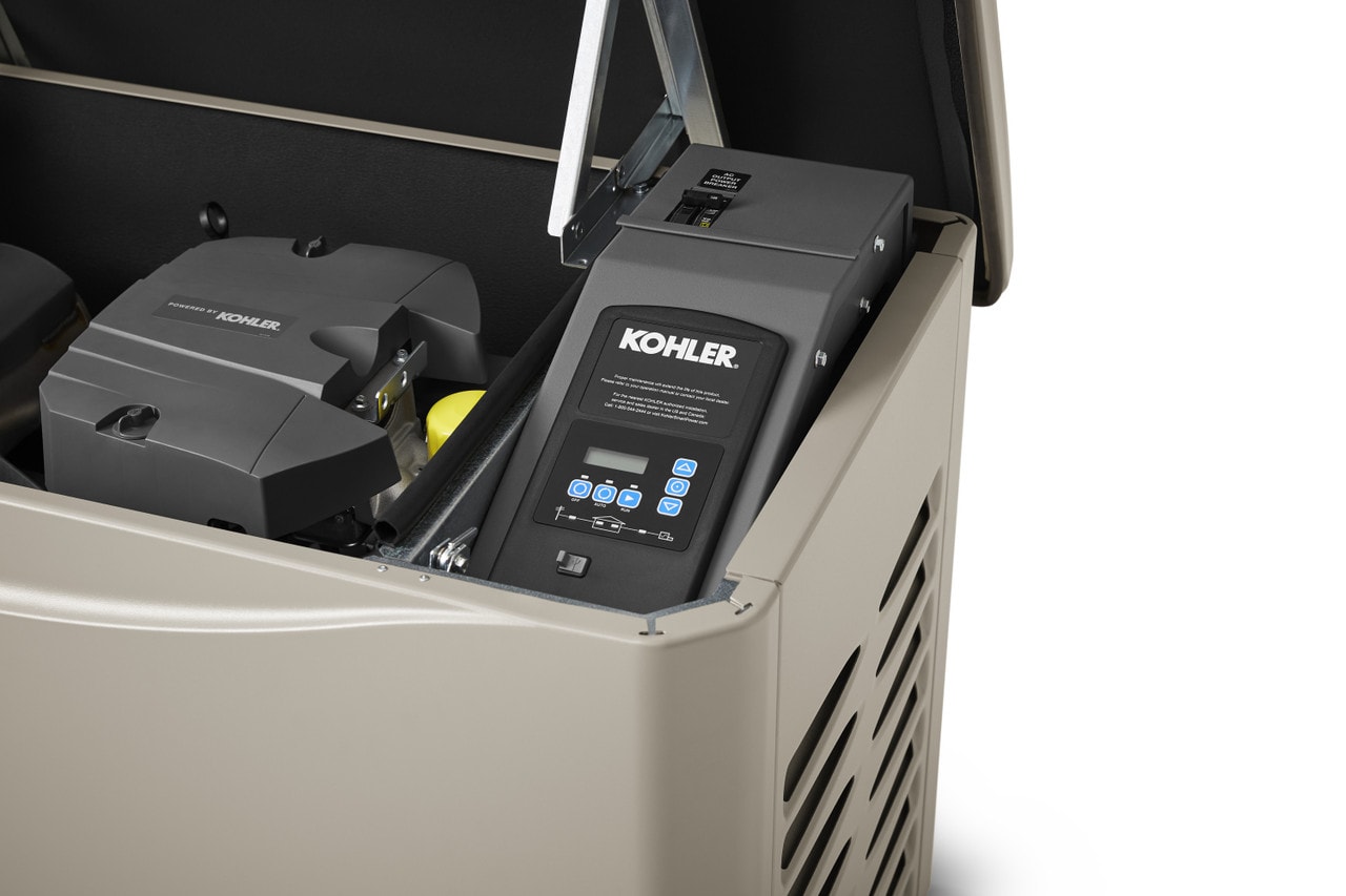 Kohler generator controller panel close-up